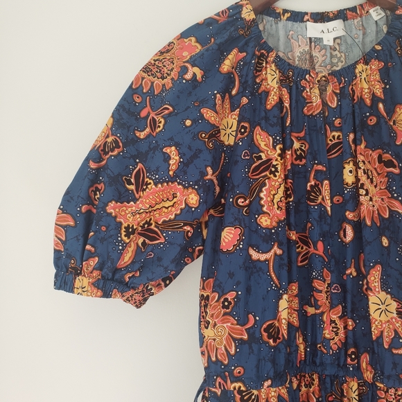 A.L.C. Tiered Paisley Floral Print Cotton Maxi Dress - Picture 8 of 15